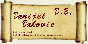 Danijel Baković vizit kartica